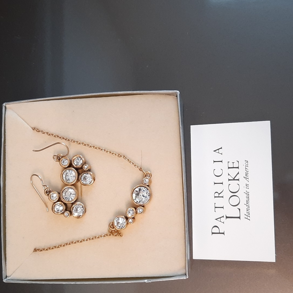 Patricia Locke Handmade Crystal pendant and matching earrings